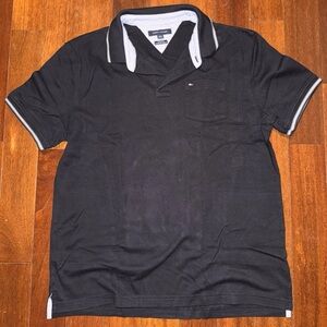 Tommy Hilfiger Men's Black Short Sleeve Collared Custom Fit Polo Shirt XL